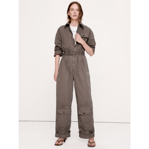 Bananarepublic Cotton Twill Zip Jumpsuit