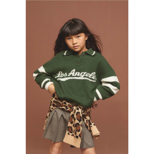 OldNavy Oversized Long-Sleeve Rugby Polo Sweater for Girls