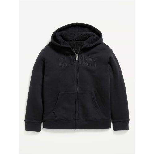 OldNavy Logo Graphic Sherpa-Lined Fleece Full-Zip Hoodie for Boys