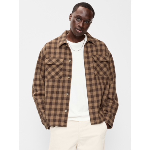 OldNavy Long-Sleeve Heavyweight Plaid Flannel Pocket Shirt