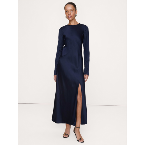 Bananarepublic Bias-Cut Stretch-Satin Maxi Dress with Slit