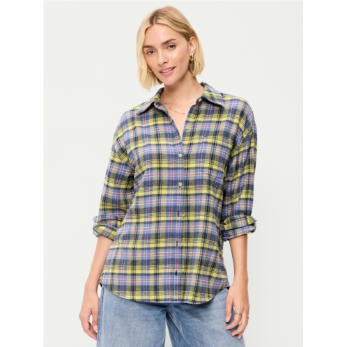 OldNavy Oversized Button-Down Boyfriend Flannel Shirt