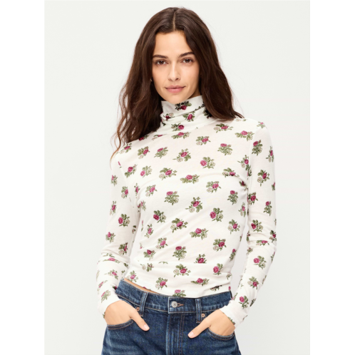 OldNavy Slim-Fit Printed Turtleneck