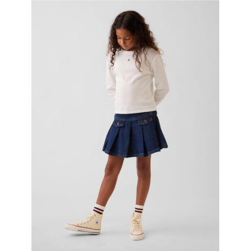Gap Kids Denim Pleated Mini Skirt