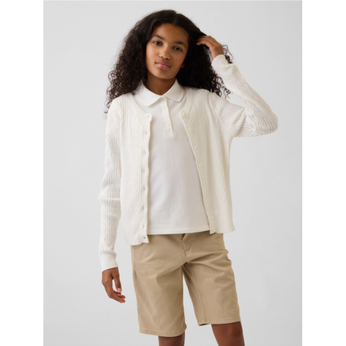 Gap Kids 100% Cotton Uniform Cardigan Sweater