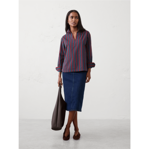 bananarepublic Cotton Collar-Neck Tunic Top