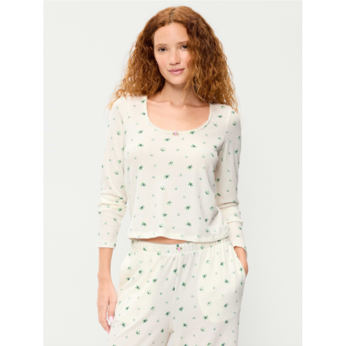 OldNavy Waffle-Textured Long-Sleeve Pajama Top