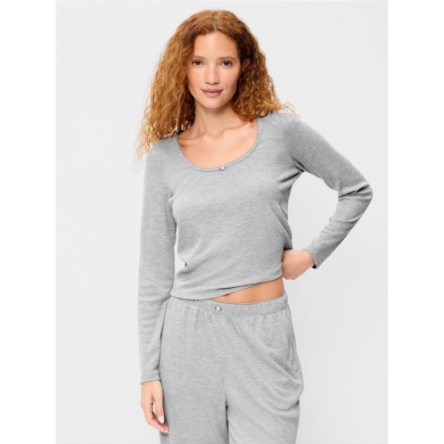 OldNavy Waffle-Textured Long-Sleeve Pajama Top