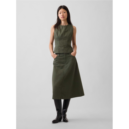 Gap Twill Midi Skirt