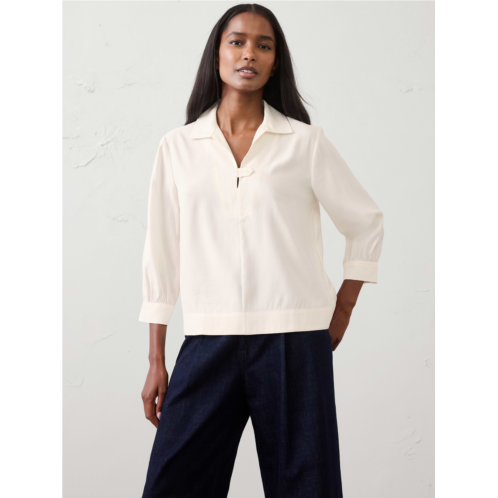 bananarepublic Collared-Tab Pullover Top