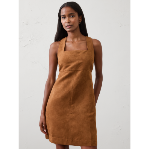 bananarepublic Vegan Suede Empire-Waist Mini Dress