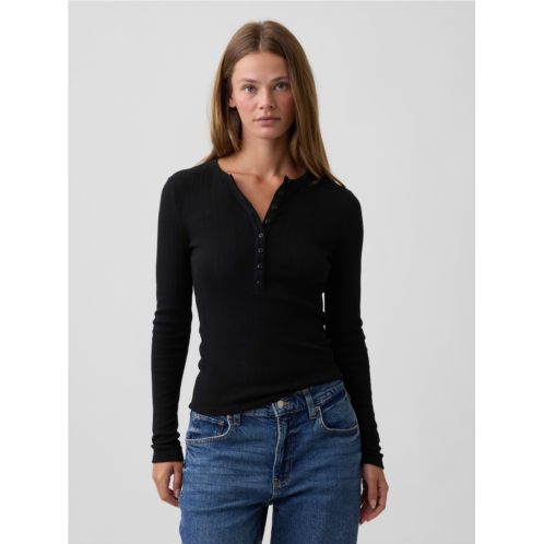 Gap Pointelle Henley T-Shirt