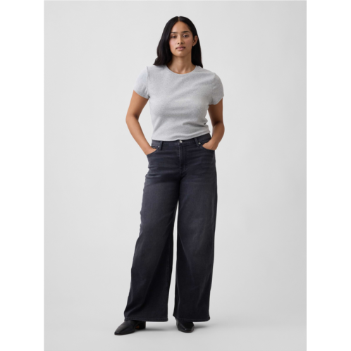 Gap Mid Rise Wide-Leg Sweatpant Jeans