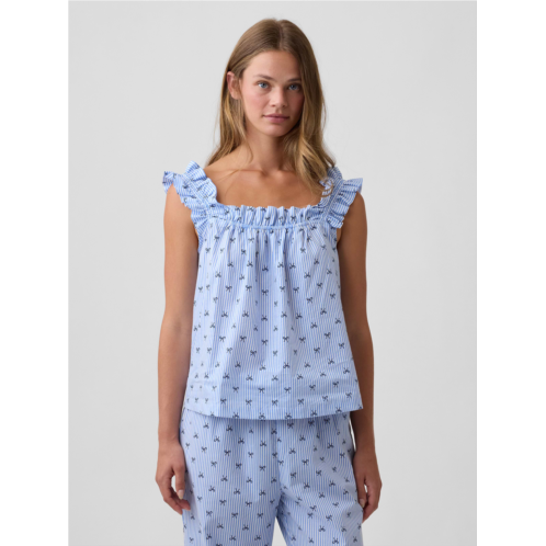 Gap Poplin Ruffle PJ Top