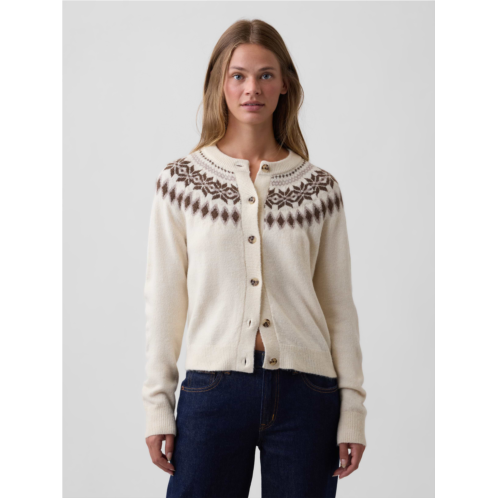 Gap Fair Isle Lightweight Crewneck Cardigan