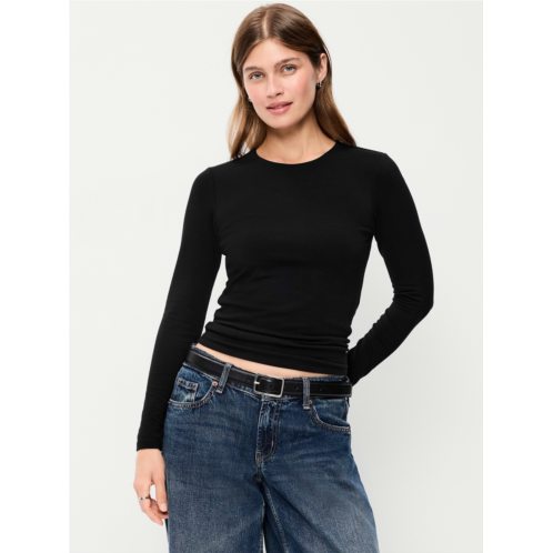 OldNavy Hug Double-Layer Crew-Neck Long-Sleeve Top