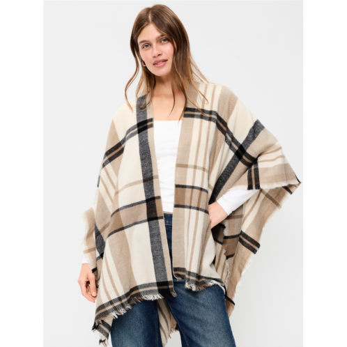 OldNavy Flannel Fringe Poncho