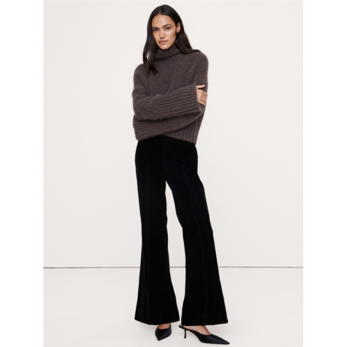 Bananarepublic High-Rise Super Flare Flocked Pant