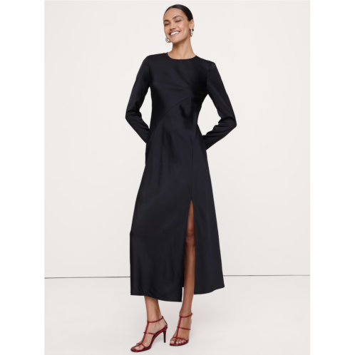Bananarepublic Bias-Cut Stretch-Satin Maxi Dress with Slit