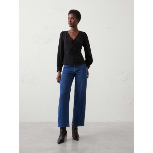 bananarepublic Velvet Trim V-Neck Top