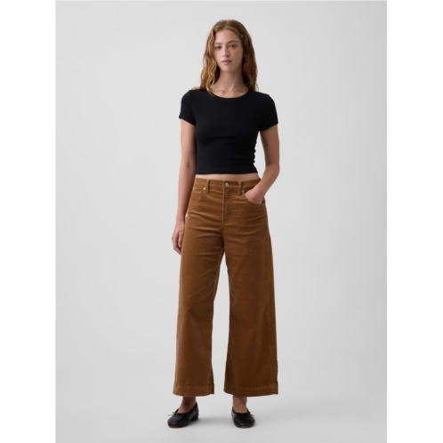 Gap High Rise Wide-Leg Crop Corduroy Pants