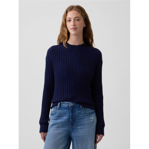 Gap CashSoft Relaxed Cable-Knit Crewneck Sweater