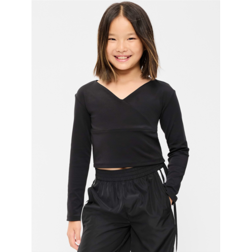 OldNavy StudioSmooth Long-Sleeve Wrap-Front Top for Girls