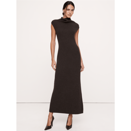 Bananarepublic Merino-Cotton Drape-Neck Midi Sweater Dress
