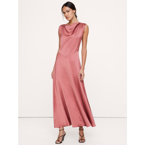 Bananarepublic Stretch-Satin Cowl-Neck Maxi Dress