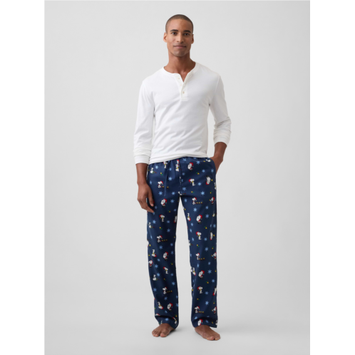 Gap Peanuts Relaxed Print Flannel PJ Pants