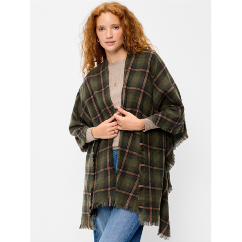 OldNavy Flannel Fringe Poncho
