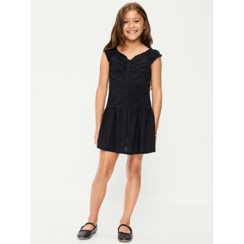 OldNavy Short-Sleeve Fit and Flare Button-Front Dress for Girls