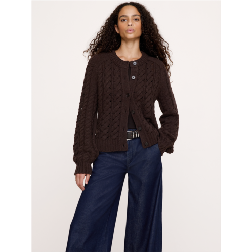 Bananarepublic Merino-Yak Cable-Knit Cardigan