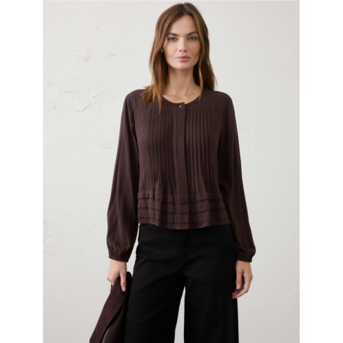 bananarepublic Pleated Button-Front Swing Top