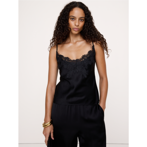 Bananarepublic Stretch-Satin Lace-Trim Camisole
