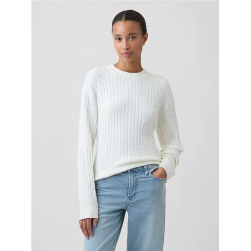 Gap CashSoft Relaxed Cable-Knit Crewneck Sweater