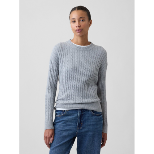 Gap CashSoft Relaxed Cable-Knit Crewneck Sweater