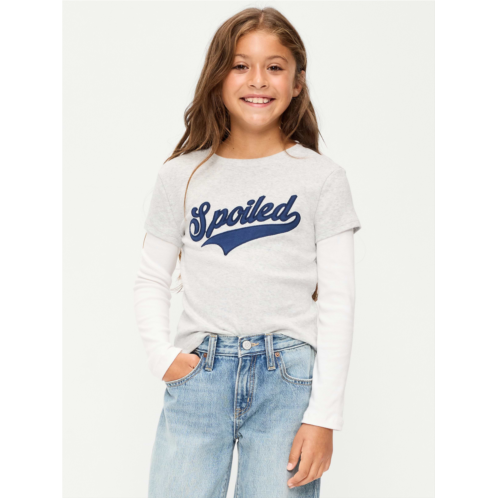 OldNavy Fitted 2-in-1 Graphic T-Shirt for Girls
