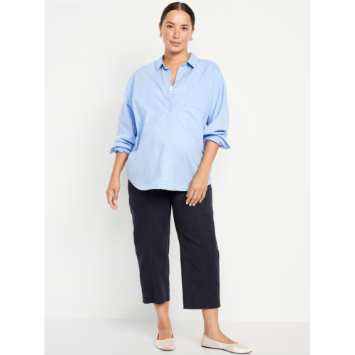 OldNavy Maternity Rollover Waist Barrel Leg Ankle Pants
