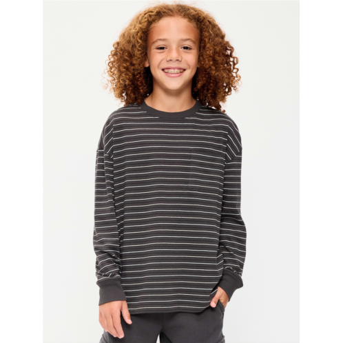 OldNavy Oversized Long-Sleeve Striped Pocket T-Shirt for Boys
