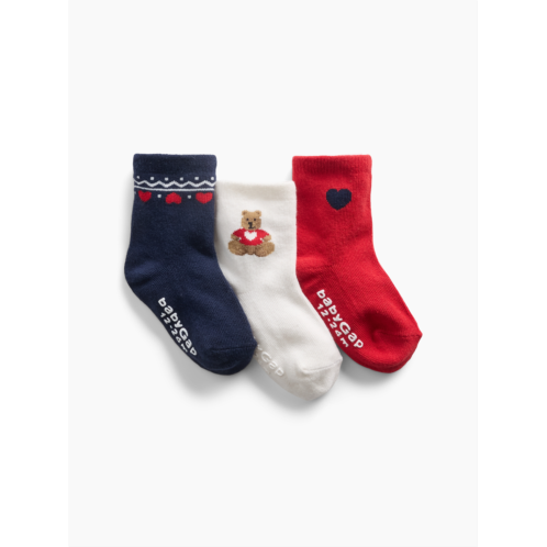 Gap Baby & Toddler Heart Crew Socks (3-Pack)