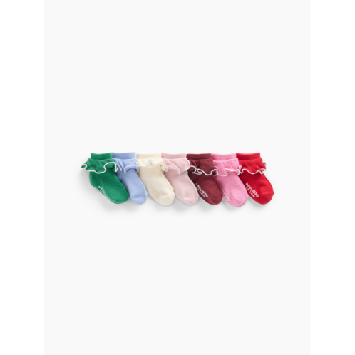 Gap Baby & Toddler Shimmer Ruffle Ankle Socks (7-Pack)