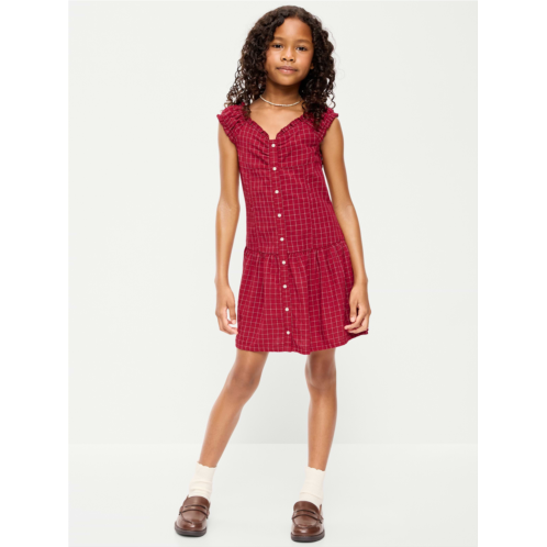 OldNavy Short-Sleeve Fit and Flare Button-Front Dress for Girls