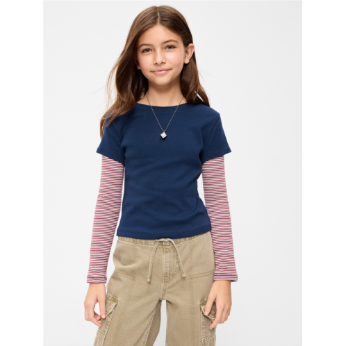 OldNavy Fitted 2-in-1 Graphic T-Shirt for Girls
