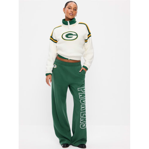 OldNavy Green Bay Packers High-Waisted SoComfy Wide-Leg Sweatpants for Women