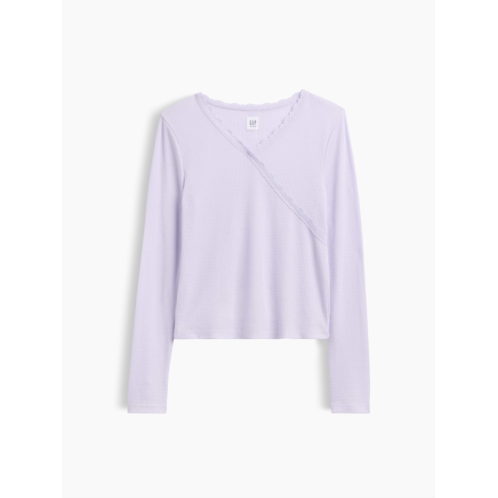 Gap Kids Waffle-Knit Faux-Wrap Top