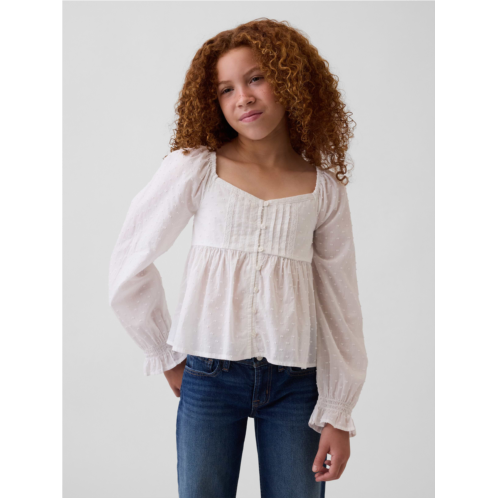 Gap Kids Puff-Sleeve Empire-Waist Top