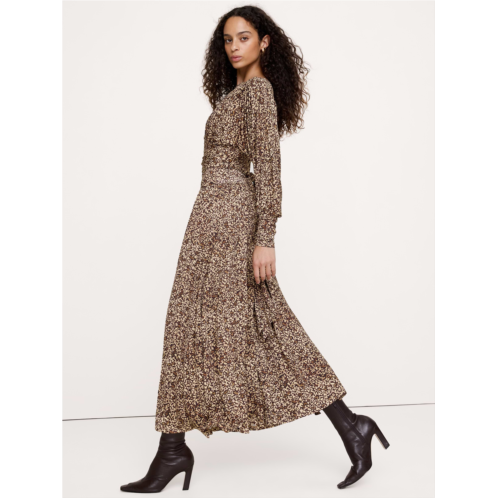 Bananarepublic Jersey Draped Gigot Sleeve Maxi Dress