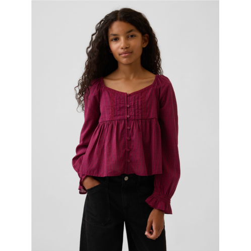 Gap Kids Puff-Sleeve Empire-Waist Top