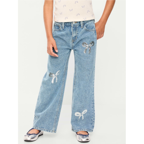 OldNavy High-Waisted Baggy Embellished Wide-Leg Jeans for Girls